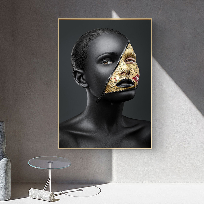 Modern Sexy Woman Dark Skins Canvas Painting Home Decoration Art Poster Wall Pictures For Living Room Girl Prints