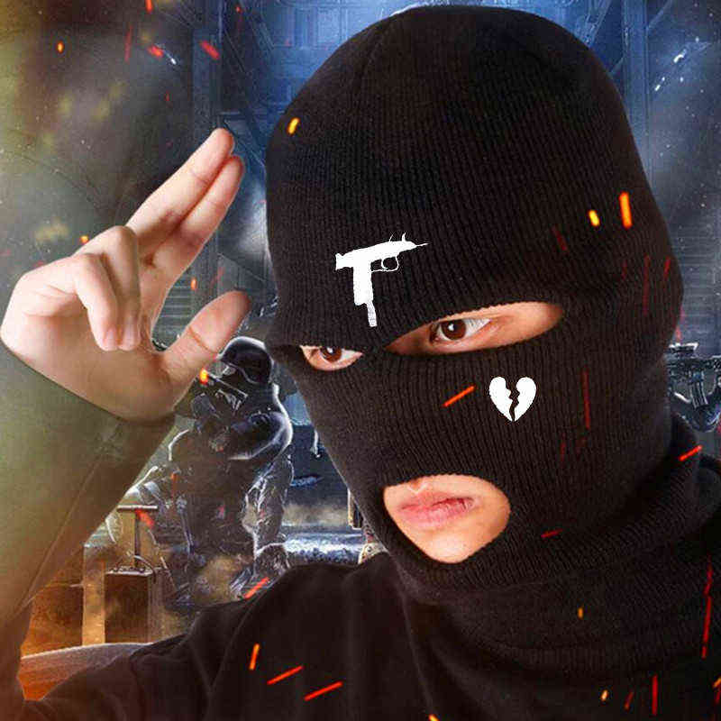 Fashion Neon Balaclava Three-hole Ski Mask Tactical Full Face Winter Hat Party Limited Embroidery bone masculino 211231
