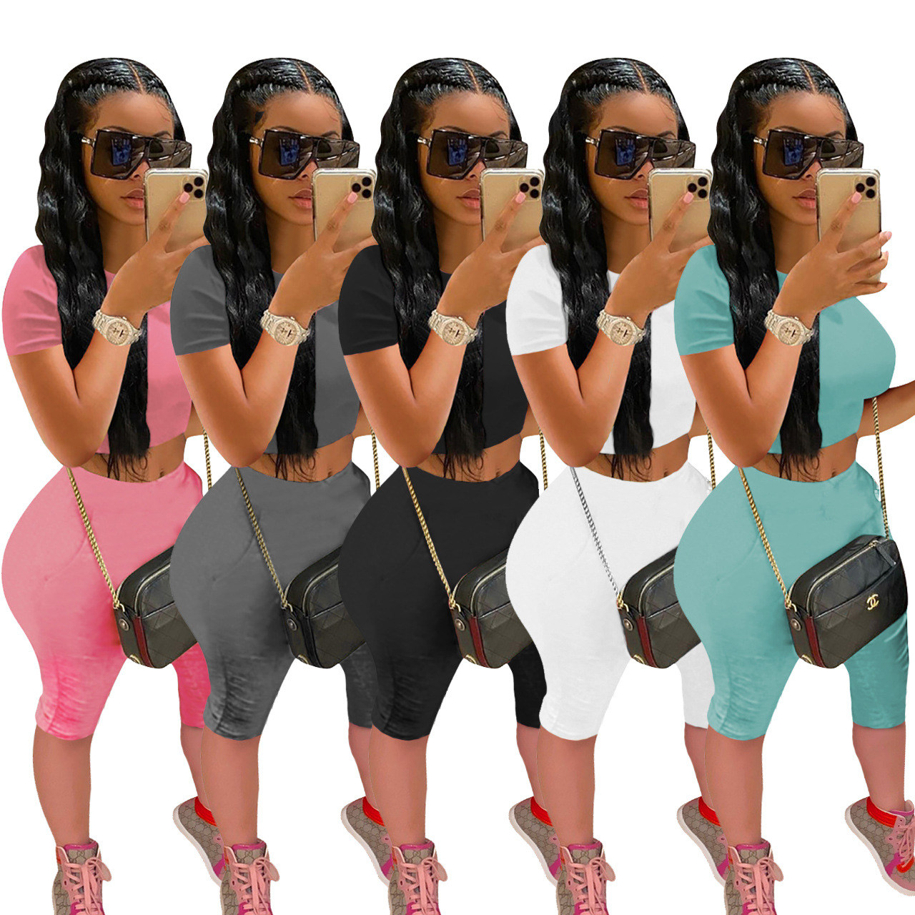 Women's Two Piece Pants Tracksuits Suit 2 piecess shorts Short Sleeve tshirt Crop Top + Flare Casual Stacked Joggers Bell Bottom Matchi, White
Women's Two Piece Pants Tracksuits Suit 2 piecess shorts Short Sleeve tshirt Crop Top + Flare Casual Stacked Joggers Bell Bottom Matchi, White
