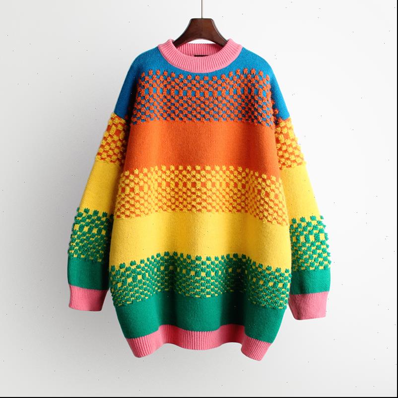 women sweaters h.sa pull femme nouveaute warm rainbow sweater and pullovers coloful striped knitwear long oversized, White;black
women sweaters h.sa pull femme nouveaute warm rainbow sweater and pullovers coloful striped knitwear long oversized, White;black