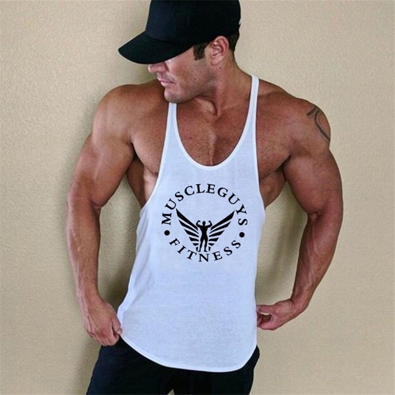Muscleguys Gym Stringers Mens Tank Tops Sleeveless Shirt,tanktops Bodybuilding and Fitness Men's Gyms Singlets workout Clothes 210421 - view 4