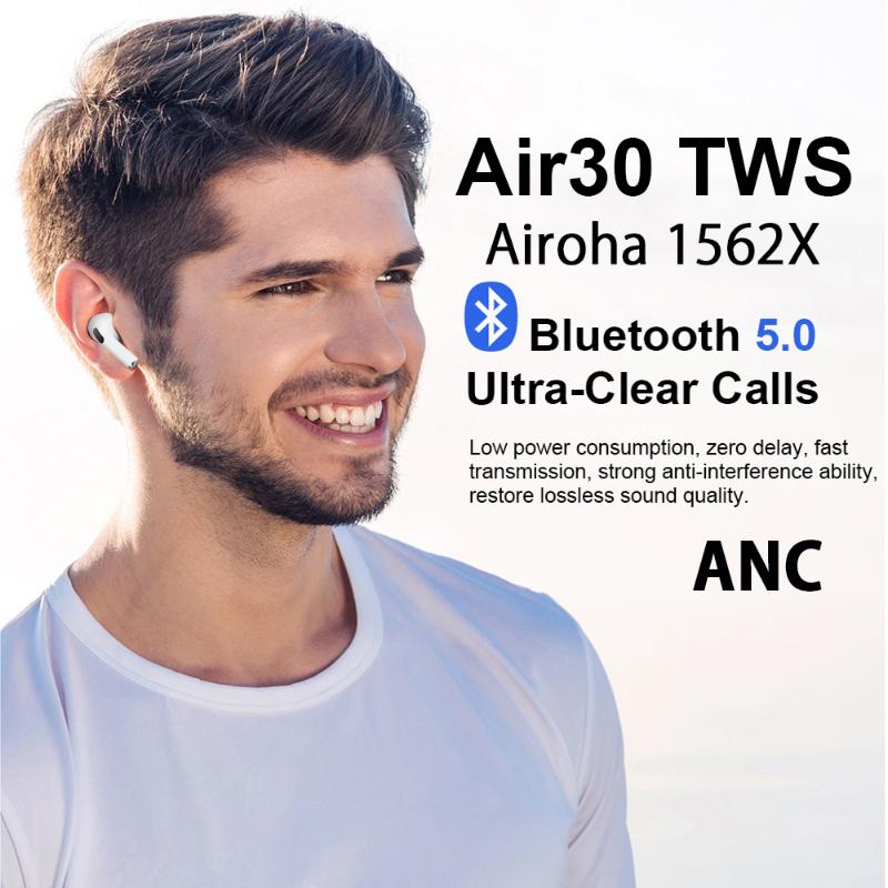 Headphones & Earphones Air30 TWS Airoha 1562X Chip Wireless Bluetooth Earphone With Charging Case Super Bass True Light Sensor PK I90000 I99