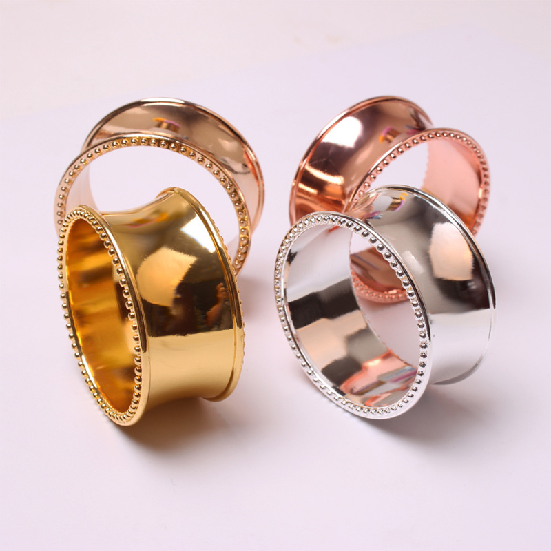 Gold Silver Napkin Ring Table Napkin Holder Hotel