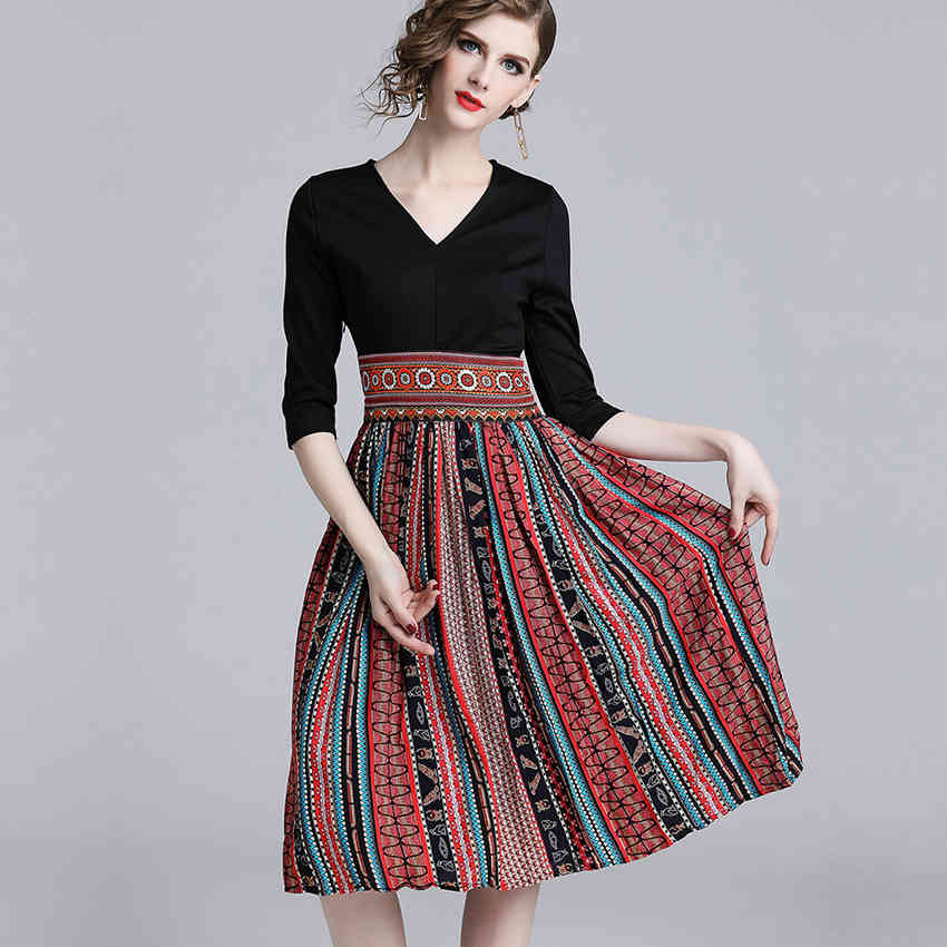 Patchwork Vintage Print Women Midi Dresses Arrival Summer Fashion Elegant Ladies Party Long Dress 210520, Green
Patchwork Vintage Print Women Midi Dresses Arrival Summer Fashion Elegant Ladies Party Long Dress 210520, Green