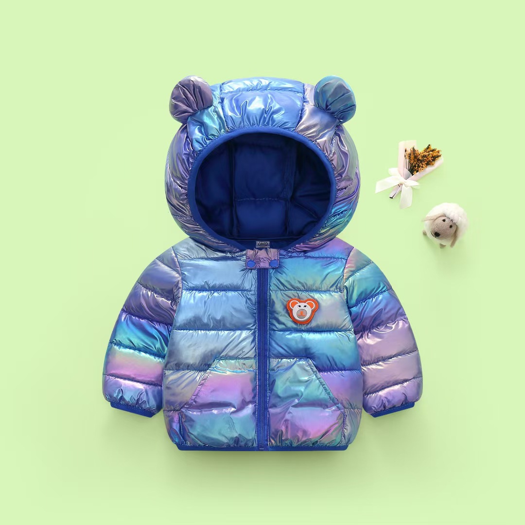 Children's Down Cotton-padded Jacket Coat Washless Colorful Metal Fabric Jacket., Purple
Children's Down Cotton-padded Jacket Coat Washless Colorful Metal Fabric Jacket., Purple