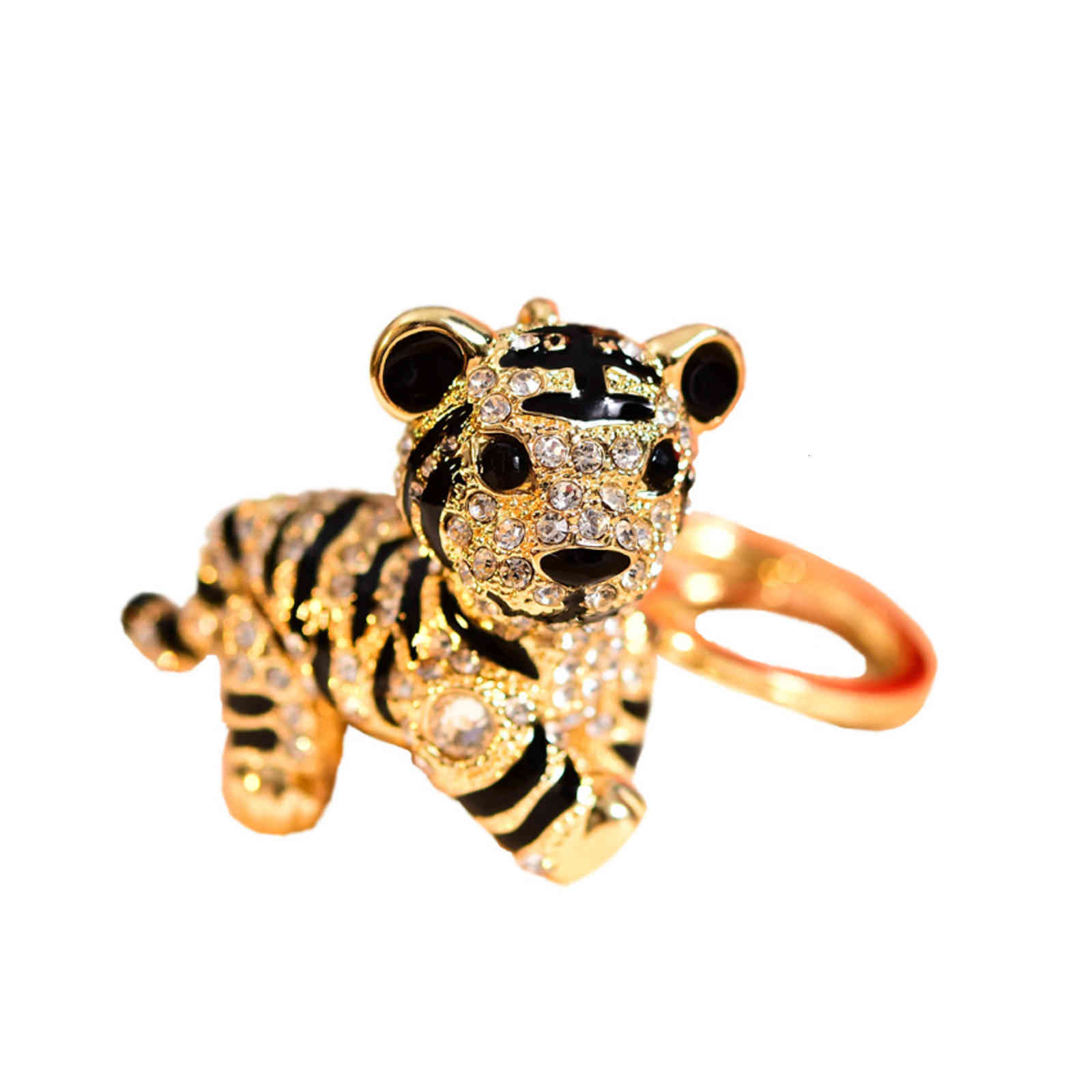 Korean Cute Zodiac Little Tiger Key Chain Car Crystal Bag Pendant Female Exquisite Net Red