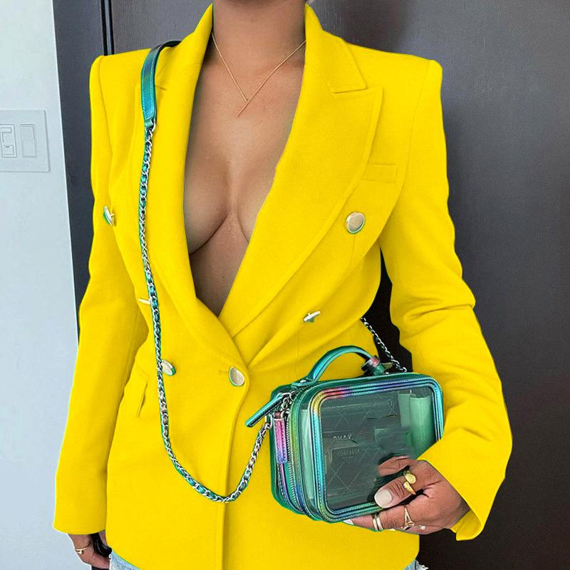 Women' Suits & Blazers Female Solid Color Turn Down Collar Blazer Office Lady Fashion Coat 2022 Spring Autumn Elegant Double Breasted Short, 03 green
Women' Suits & Blazers Female Solid Color Turn Down Collar Blazer Office Lady Fashion Coat 2022 Spring Autumn Elegant Double Breasted Short, 03 green