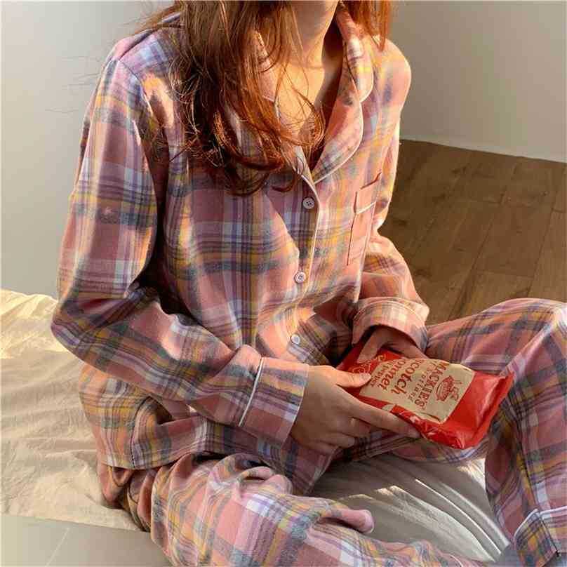 All Match Women Girls Plaid Homewear Sweet Chic Two Piece Suit Stylish Loose Nightwear Casual Pajamas Sets 210525, Purple
All Match Women Girls Plaid Homewear Sweet Chic Two Piece Suit Stylish Loose Nightwear Casual Pajamas Sets 210525, Purple
