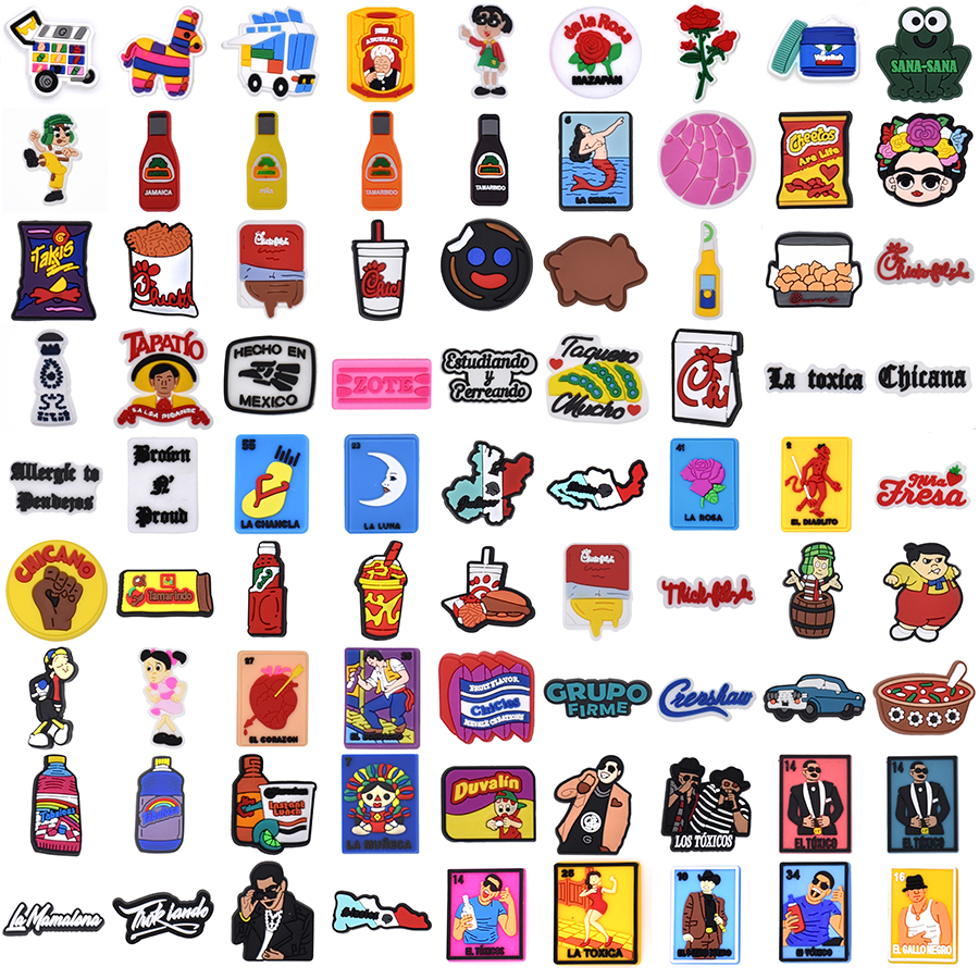 Whosale Mexican Inspired Croc Charms Gibbets Croc Charms Fit for Clog Shoes and Wristband Bracelet Decoration Kids Teen Adulty Party Gifts
Whosale Mexican Inspired Croc Charms Gibbets Croc Charms Fit for Clog Shoes and Wristband Bracelet Decoration Kids Teen Adulty Party Gifts