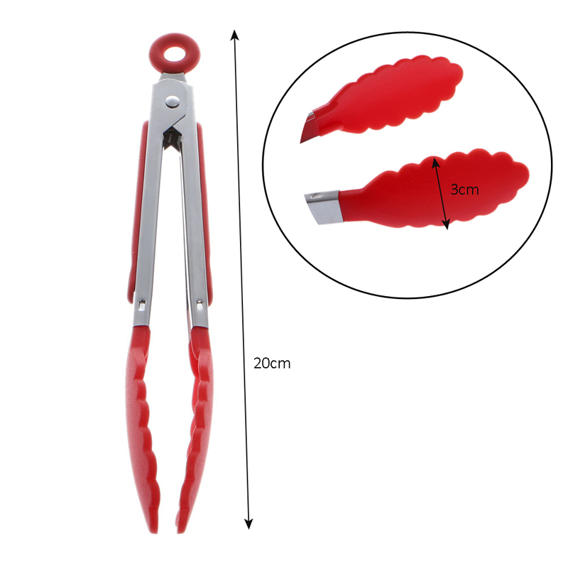 1 Pc Silicone Cooking Food Servers Bbq Rust-free Tang Steel Handling Kitchen Tool Supplies