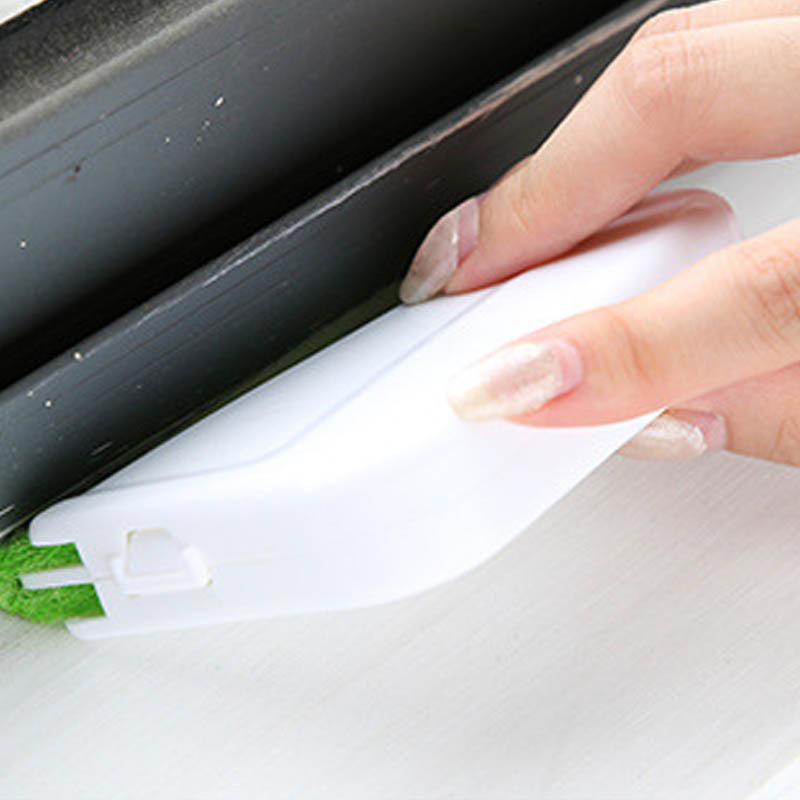 1Pcs Groove Cleaning Brush Eco-friendly 10.7*7.1*2.2CM Multipurpose Scrubbing Brushes Home Cleaning Tools Green Soft Hair
