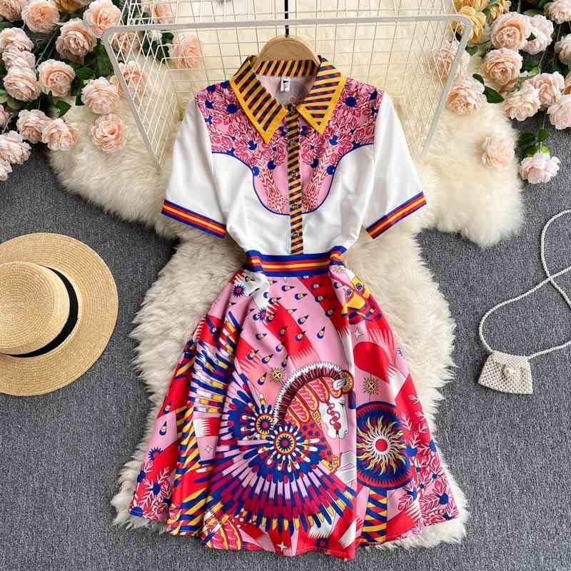 Women's design sense, niche printing, waist slimming, ladies dress, female summer dress 210525, Pink
Women's design sense, niche printing, waist slimming, ladies dress, female summer dress 210525, Pink