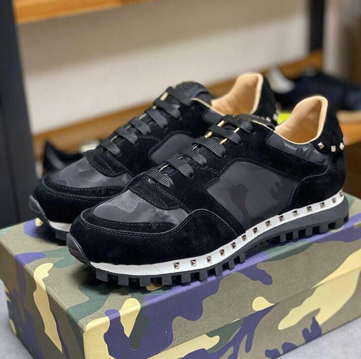 2021 Top Quality Camouflage Sneaker Womens Mens Rivet Shoes Studded Flats Mesh Camo Suede Leather Casual Trainers Rockrunner Chaussures, Black
2021 Top Quality Camouflage Sneaker Womens Mens Rivet Shoes Studded Flats Mesh Camo Suede Leather Casual Trainers Rockrunner Chaussures, Black