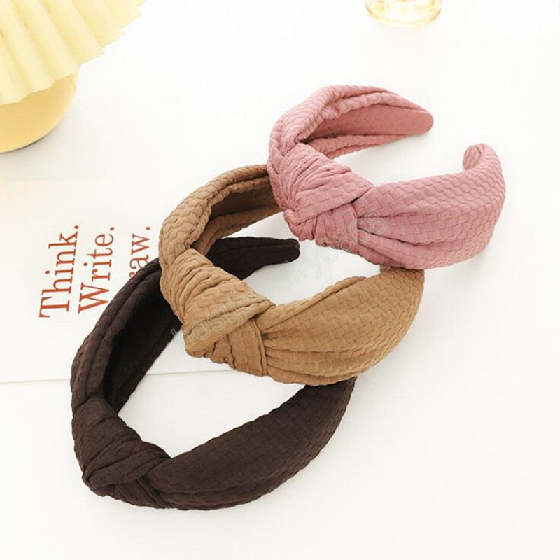 Fashion Autumn Winter Hairband For Women Center Knot Casual Headband Fabric Turban Hari Accessories