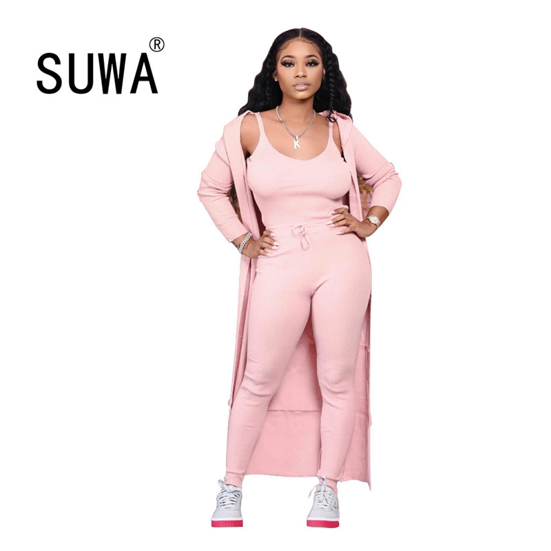 Women Knitted Long Sleeve Cardigan Coat Loose Skinny Pants Crop Top 3 Piece Set For Female Autumn Winter ' Suits 210525, Burgundy 
Women Knitted Long Sleeve Cardigan Coat Loose Skinny Pants Crop Top 3 Piece Set For Female Autumn Winter ' Suits 210525, Burgundy