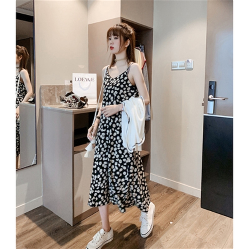 Plus Size Floral Print Summer Evening Long Vintage Dresses Oversize Sleeveless Beach Women Dress Robe Vestido Prom 210417