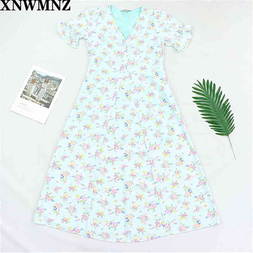Women Chic Fashion Print Midi Dress Vintage V Neck Short Sleeve Summer Side Zipper Vents Female Dresses Robe Femme vestido 210520, Sky blue 
Women Chic Fashion Print Midi Dress Vintage V Neck Short Sleeve Summer Side Zipper Vents Female Dresses Robe Femme vestido 210520, Sky blue