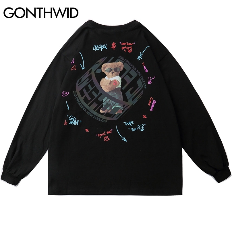 Reflective 3D Bear Print Tees Shirts Streetwear Hip Hop Casual Loose Long Sleeve Tshirts Mens Fashion Tops Male 210602, Black
Reflective 3D Bear Print Tees Shirts Streetwear Hip Hop Casual Loose Long Sleeve Tshirts Mens Fashion Tops Male 210602, Black