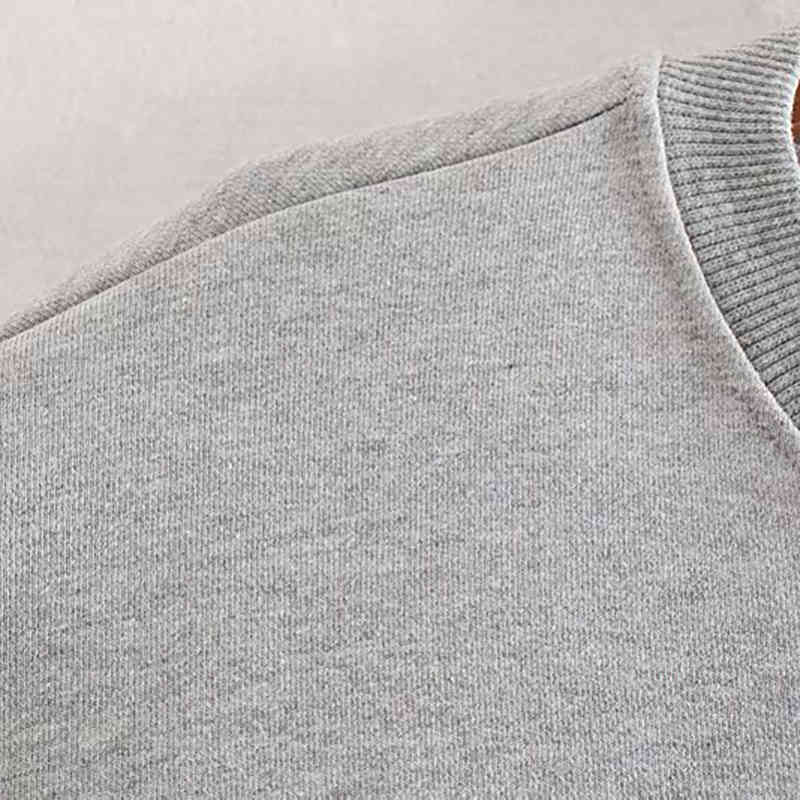 Fashion Character Print Sweatshirt Women Loose O Neck Casual Pullover Female Long Sleeve Hoodies Ladies Sweatshirts Gray Top 210515