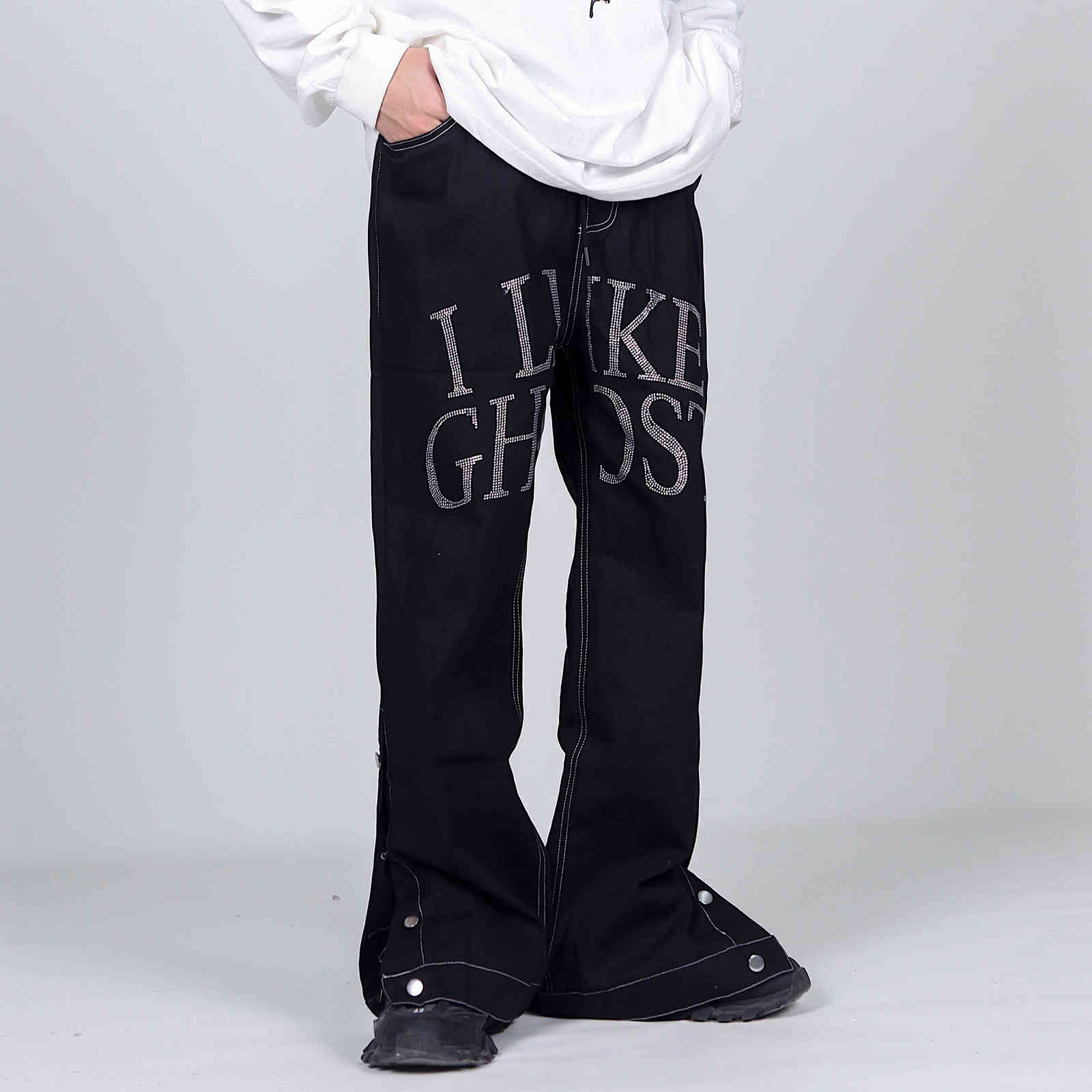 IEFB /men's wear Streetwear fix micro-horn pants trendy hip hop all-match casual pants for couple 9Y3772 210524