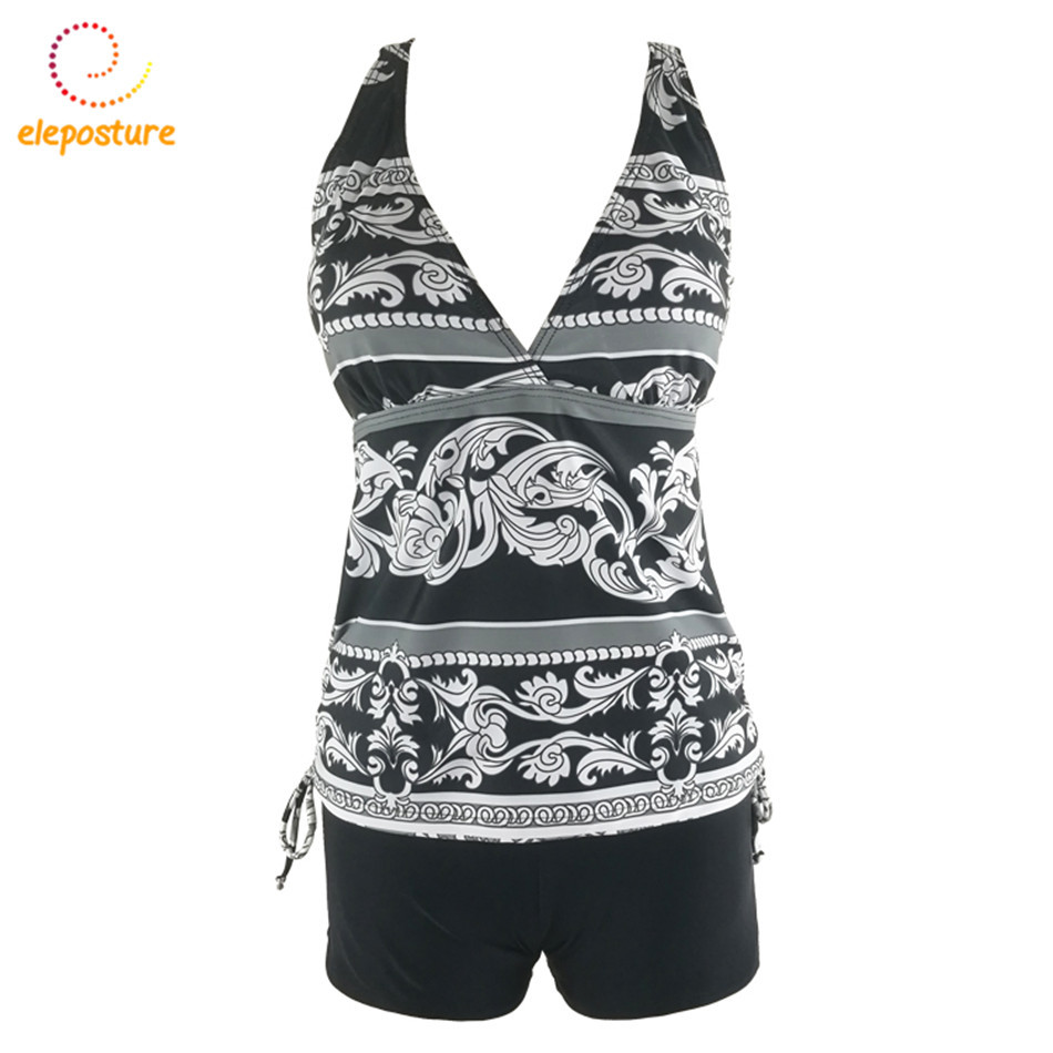 Tankini Swimsuits Women Plus Size Swimwear Two Piece Swimsuit Push Up Bathing Suits Beach Wear Swimming Suit For XXXL 210521