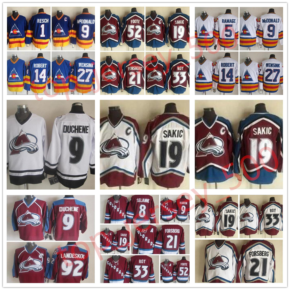 NEW Fashion Retro Colorado Avalanche Jersey Peter Forsberg Patrick Roy Joe Sakic Adam Foote Paul Kariya Vintage CCM Stitched Hockey Jerseys, As shown in illustration
NEW Fashion Retro Colorado Avalanche Jersey Peter Forsberg Patrick Roy Joe Sakic Adam Foote Paul Kariya Vintage CCM Stitched Hockey Jerseys, As shown in illustration