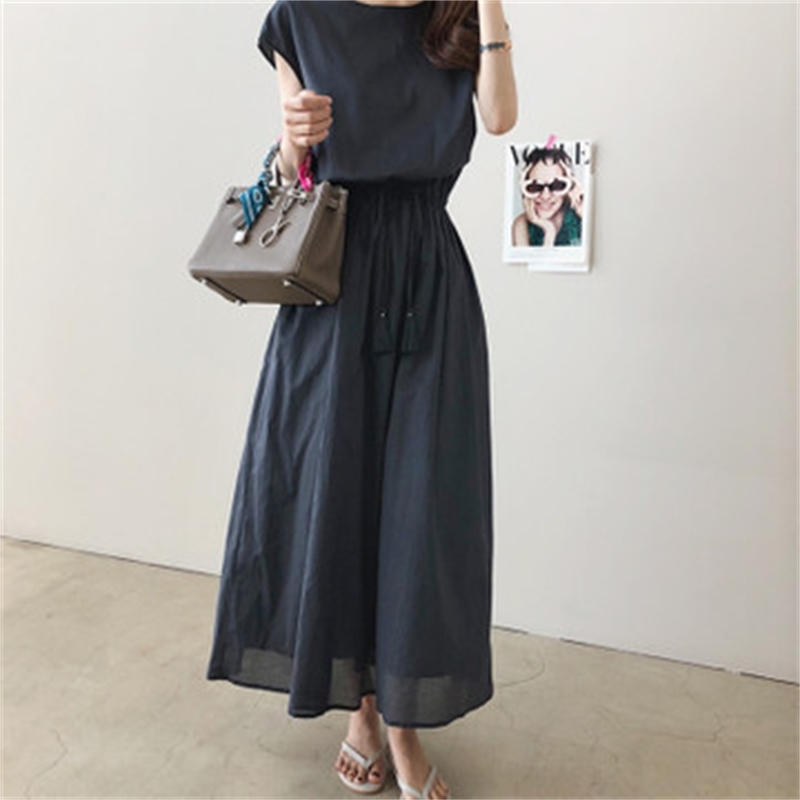 S-2XL Summer Dress Maxi Evening Female Vintage Dress Oversize Short Sleeve Beach Women Dresses Robe Vestido Prom 210630