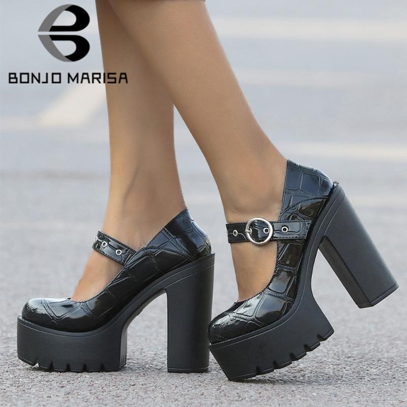 Dress Shoes BONJOMARISA Female Office Platform Block Heel Buckle Strap Pumps Spring Thick Heels Goth Black Women Woman
Dress Shoes BONJOMARISA Female Office Platform Block Heel Buckle Strap Pumps Spring Thick Heels Goth Black Women Woman