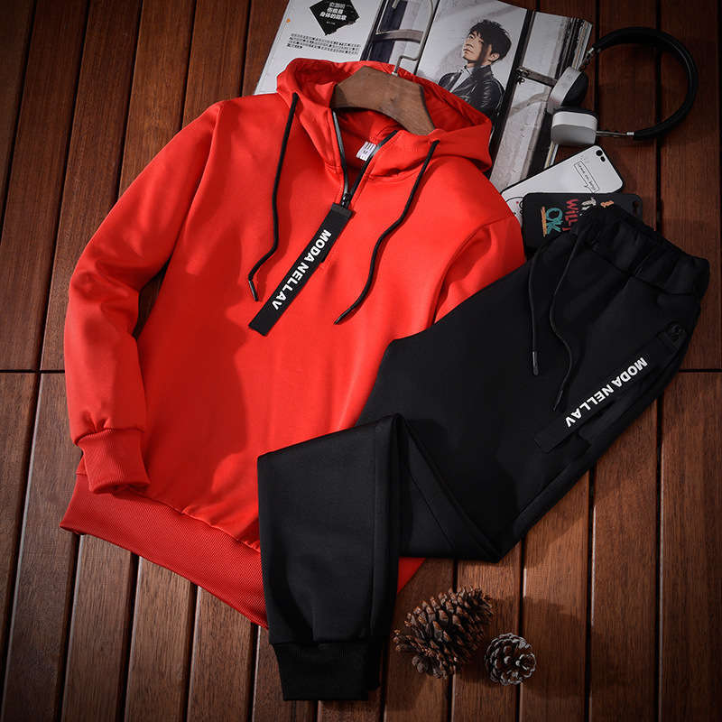 Men's Tracksuits spring and autumn casual fit versatile hooded two piece sportswear trend, White
Men's Tracksuits spring and autumn casual fit versatile hooded two piece sportswear trend, White