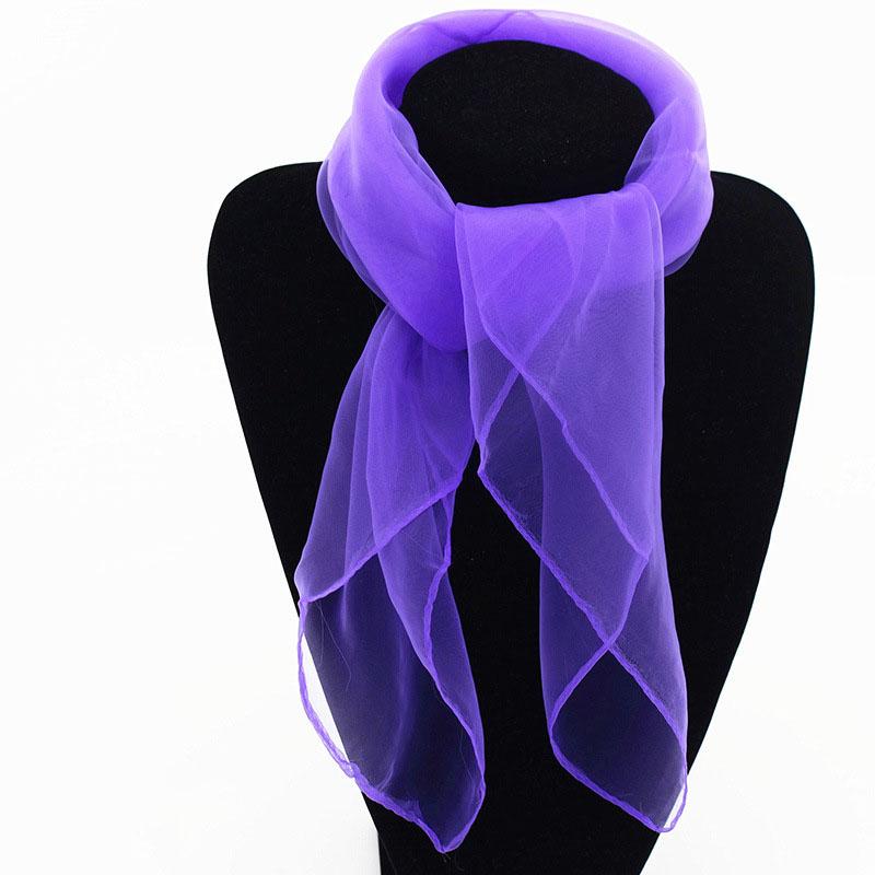 60*60cm Silk Scarf Small Square Scarves Bandana Solid Color Dance Show Props Candy Color Head Wraps Women Kids