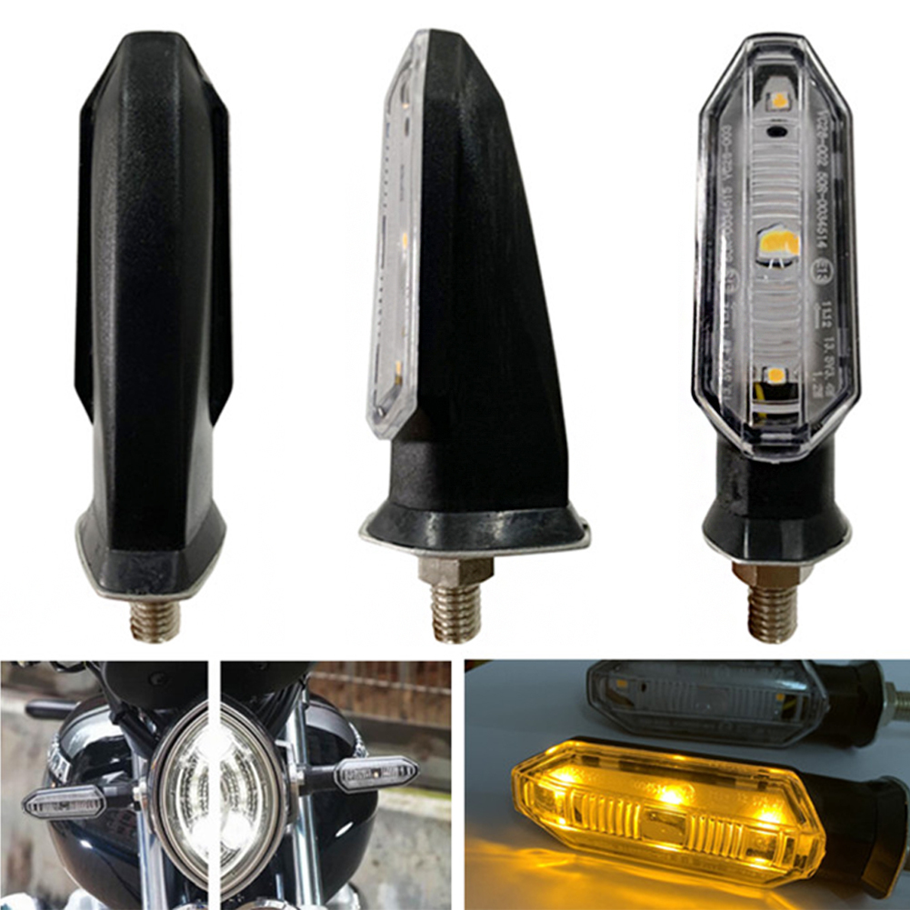 2Pcs Universal Motorcycle LED Turn Signals Long Short Turn Signal Indicator Lights Blinkers Flashers Lamp Motorcycle Accessories