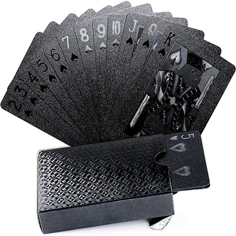 Black game One Deck Gold Foil Pokers Euros Style Plastic Poker Playing Card Waterproof Cards Gambling Board games 2021
Black game One Deck Gold Foil Pokers Euros Style Plastic Poker Playing Card Waterproof Cards Gambling Board games 2021