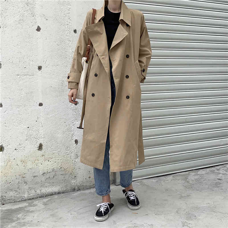 women's trench coats autumn female jacket loose long coat track tie korean style khaki streetwear outerwear lady thin fashion trend 5z7, Tan;black
women's trench coats autumn female jacket loose long coat track tie korean style khaki streetwear outerwear lady thin fashion trend 5z7, Tan;black