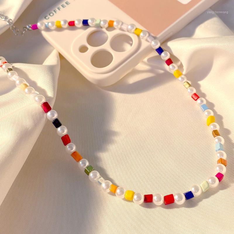 Chains Bohemian Rainbow Color Irregular Acrylic Bead Pearl Necklace For Women Handmade Simple Choker Summer Party Jewelry Gift
Chains Bohemian Rainbow Color Irregular Acrylic Bead Pearl Necklace For Women Handmade Simple Choker Summer Party Jewelry Gift