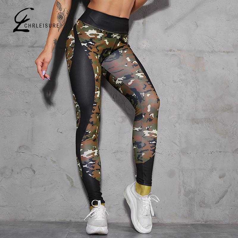 Camouflage Print Legging Women High Waist Leggings Women Push Up Sexy Gym Leggings Heartbeat Print Pants Leginsy 210820