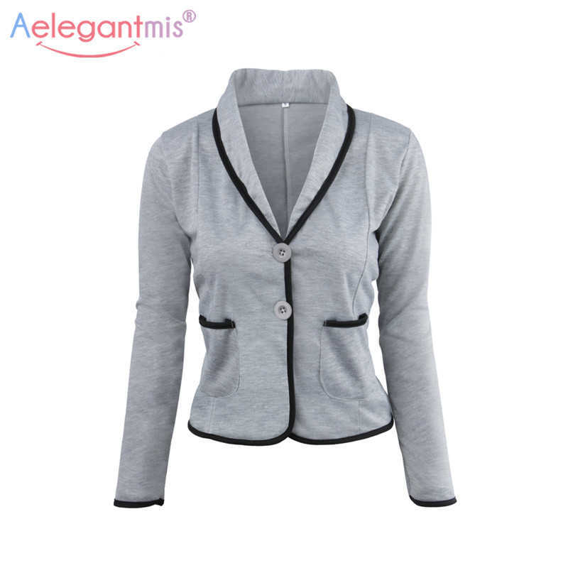 Aelegantmis Plus Size Office Lady Short Slim Casual Blazer Women Single Breasted Blazers Jackets Work Suit Ladies Basic Coat 6XL 210607, Light grey
Aelegantmis Plus Size Office Lady Short Slim Casual Blazer Women Single Breasted Blazers Jackets Work Suit Ladies Basic Coat 6XL 210607, Light grey