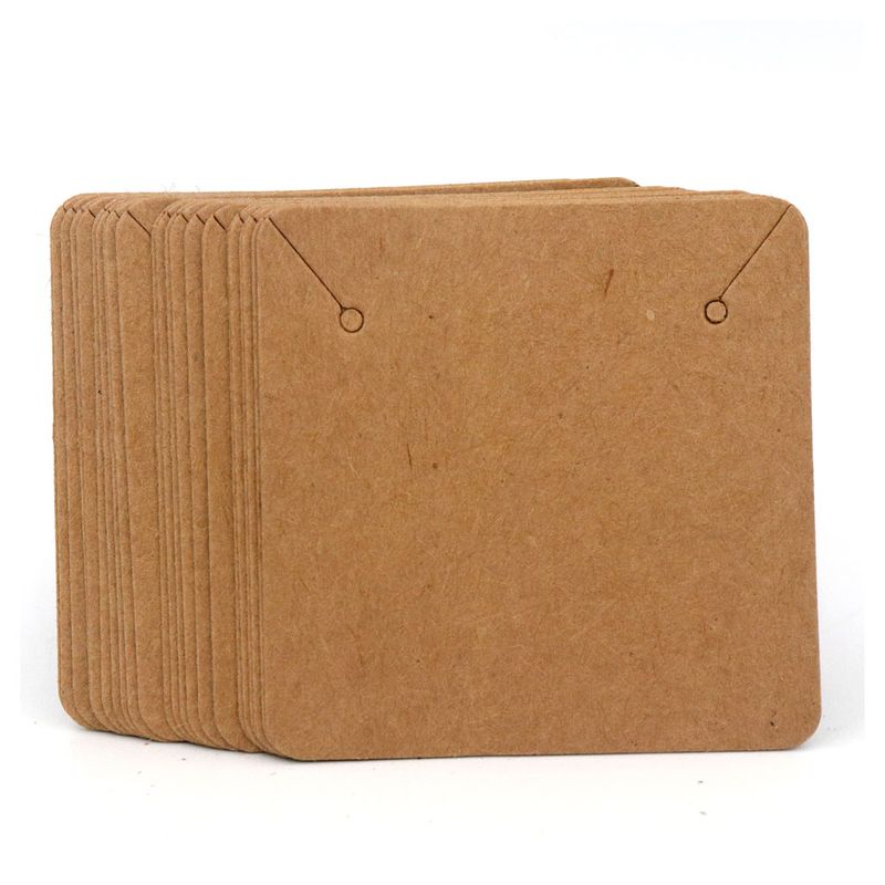 

5*5CM 50PCS Colorful Square Blank Kraft Paper Jewelry Necklace Cards Label Tags Handmade DIY Accessories Wholesale