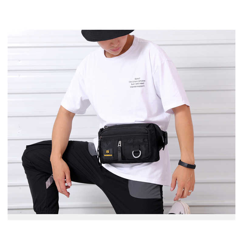 Anti-theft Money Pocket Phone Chest Bag Waterproof Zipper Nylon Men Waist Belt Bags Shoulder Pack Women Bum Bag Fanny Packs Male 210708