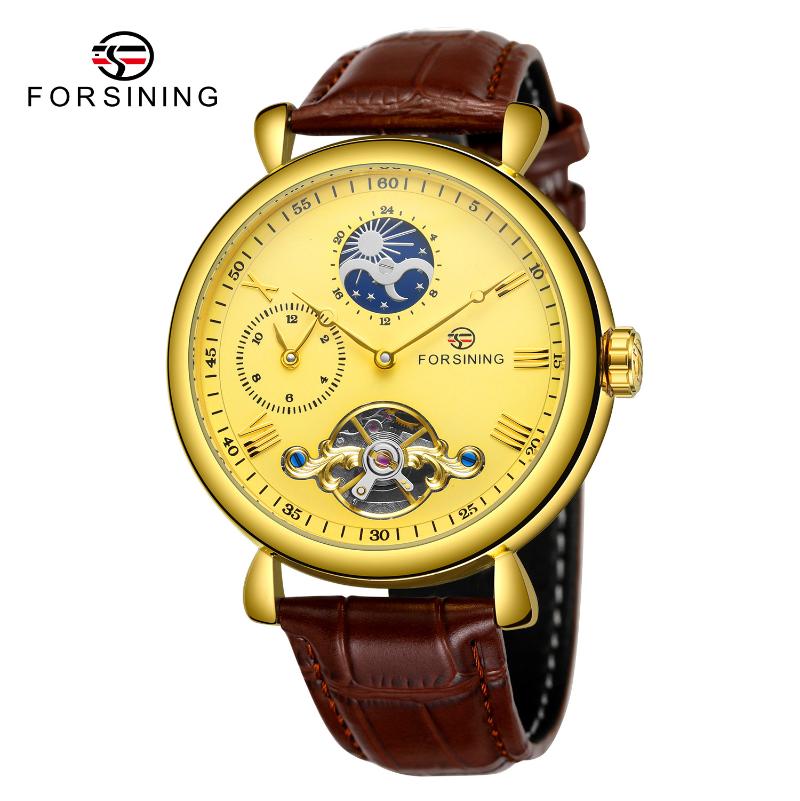 Wristwatches Forsining Watches Men Personality Leisure Hollow Moon Phase Flywheel Automatic Mechanical Skin With, Gold white
Wristwatches Forsining Watches Men Personality Leisure Hollow Moon Phase Flywheel Automatic Mechanical Skin With, Gold white