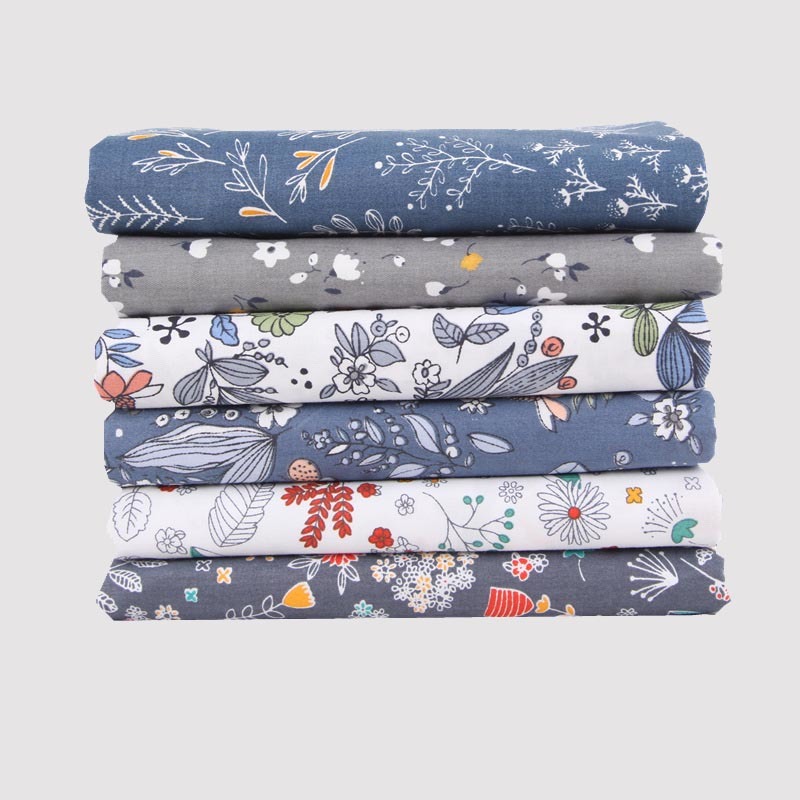 2 Color Home Supplies Patchwork Sewing Gift Accessories 6 Sheets Floral Print Cloth Material 20x25CM DIY Handmade Cotton