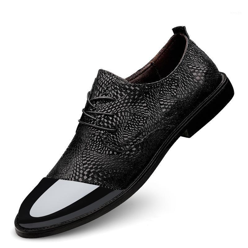 Oxford Shoes For Men Luxury Genuine Leather Dress Wedding Summer Formal Comfy Executive, Black