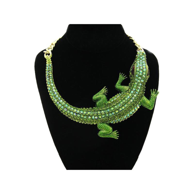 Pendant Necklaces 1Pc Retro Large Crocodile Necklace With Diamond-Encrusted Collarbone Chain False Collar
Pendant Necklaces 1Pc Retro Large Crocodile Necklace With Diamond-Encrusted Collarbone Chain False Collar