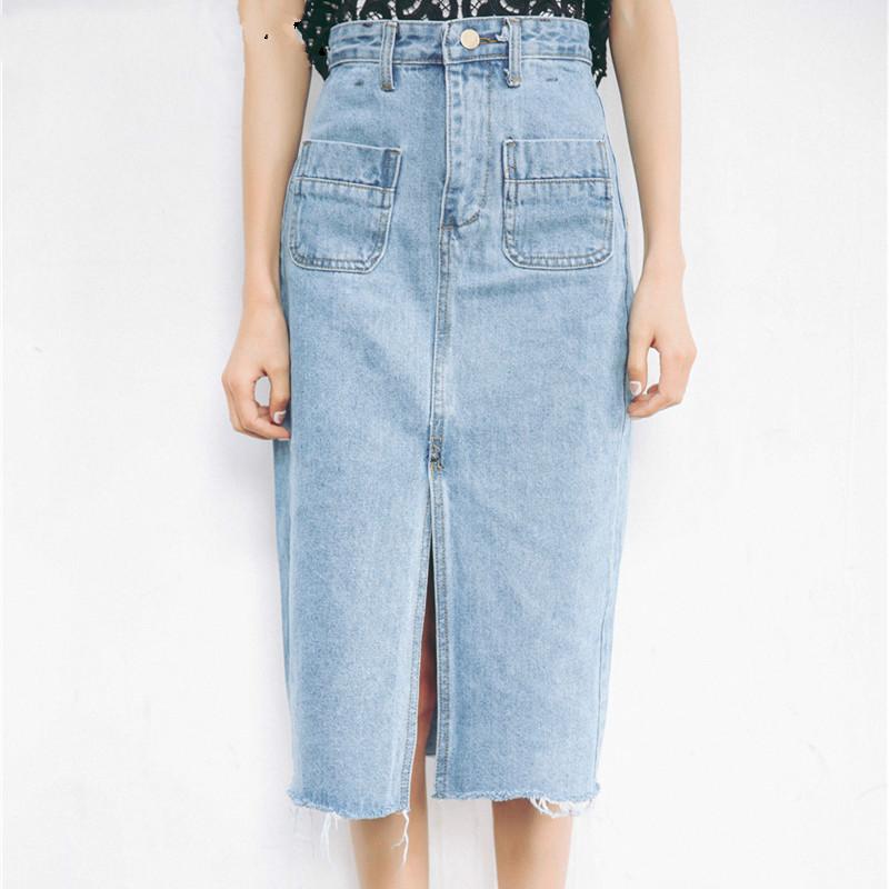 Skirts 2021 Women Midi Casual Fashion Denim Skirt High Waist Pockets Pencil Split Elegant Bodycon Femininas SK8171, Blue
Skirts 2021 Women Midi Casual Fashion Denim Skirt High Waist Pockets Pencil Split Elegant Bodycon Femininas SK8171, Blue