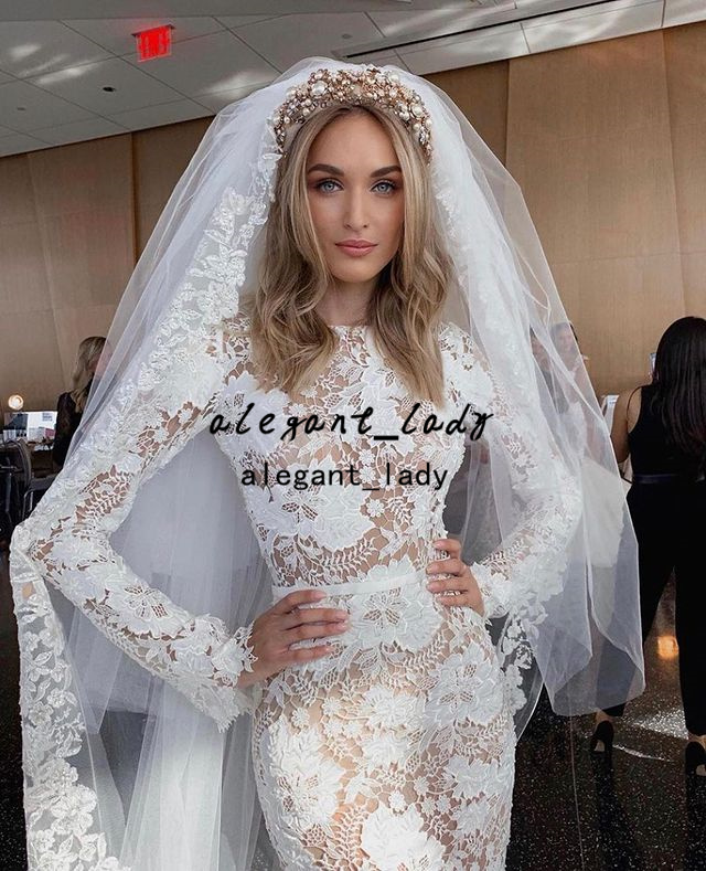 Crochet Cotton Lace Mermaid Wedding Dresses 2022 Berta Backless Long Sleeve Slim Jewel Neck Bohemian Country Bridal Dress vestidos