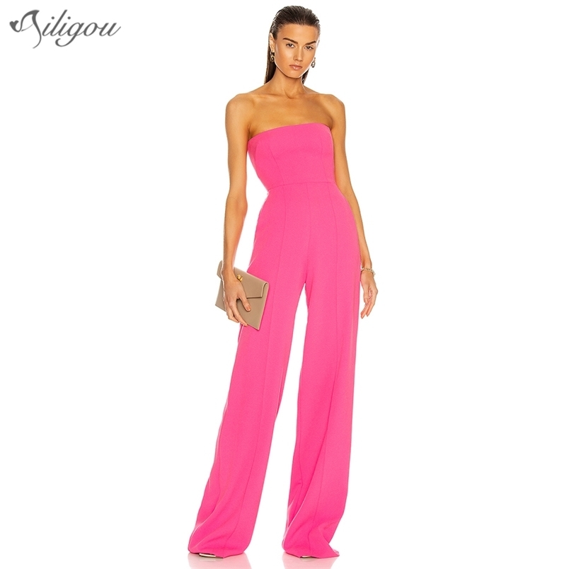 Summer High Quality Women'S Jumpsuit Curb Shoulder Sexy Celebrity Party Rose Red Tube Top Wide Leg 210525
Summer High Quality Women'S Jumpsuit Curb Shoulder Sexy Celebrity Party Rose Red Tube Top Wide Leg 210525