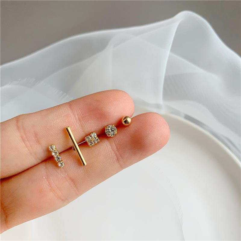 Stud 5pcs/set Gold Silver Color Crystal Earring Set For Women Simple Cute Small Earrings Fashion Korean Brincos Jewelry Gift, Golden;silver
Stud 5pcs/set Gold Silver Color Crystal Earring Set For Women Simple Cute Small Earrings Fashion Korean Brincos Jewelry Gift, Golden;silver