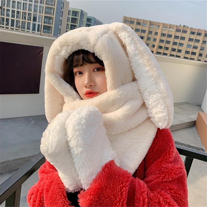 Berets Three-in-one Hat Novelty Cute Warm Casual Fleece Cap Cotton Plush Ears Scarf Gloves Set Cold-proof Xmas Gifts, Blue;gray
Berets Three-in-one Hat Novelty Cute Warm Casual Fleece Cap Cotton Plush Ears Scarf Gloves Set Cold-proof Xmas Gifts, Blue;gray