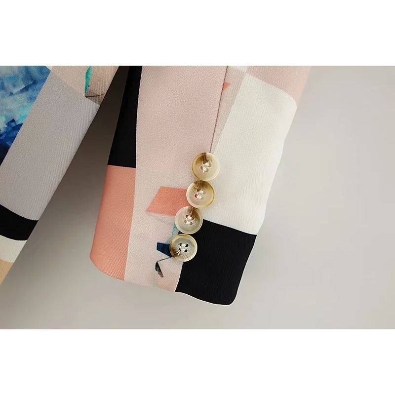 stylish women patchwork long blazers fahsion ladies notched collar jacket suits casual female elegant suit girls chic 210430