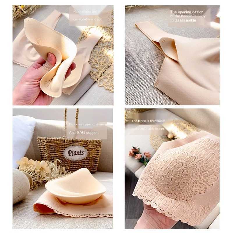 Dropshipper 2 Pcs Latex Seamless Bra Plus Size Bras For Women hock-proof Pad Push Up Brassiere Comfortable Bralette Pad bras 211015