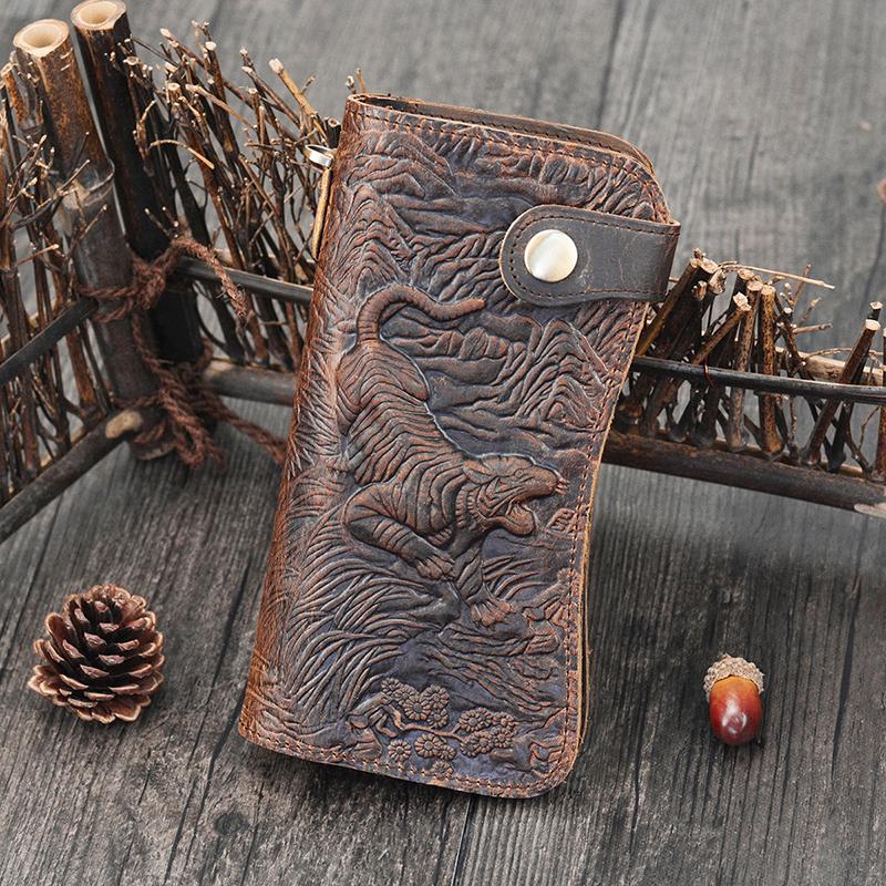 Designer Men Leather Wallet 3D Tiger Dragon Embossing Cowhide Men's With High Iron Chain Fashion 2021 Wallets, Tiger embossing
Designer Men Leather Wallet 3D Tiger Dragon Embossing Cowhide Men's With High Iron Chain Fashion 2021 Wallets, Tiger embossing
